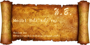Weibl Bökény névjegykártya